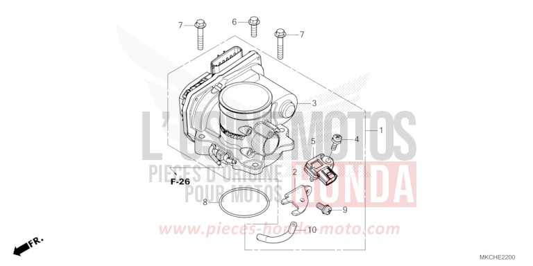 THROTTLE BODY for Gold Wing GUNMETAL BLACK METLLIC (NHC52B) from 2021